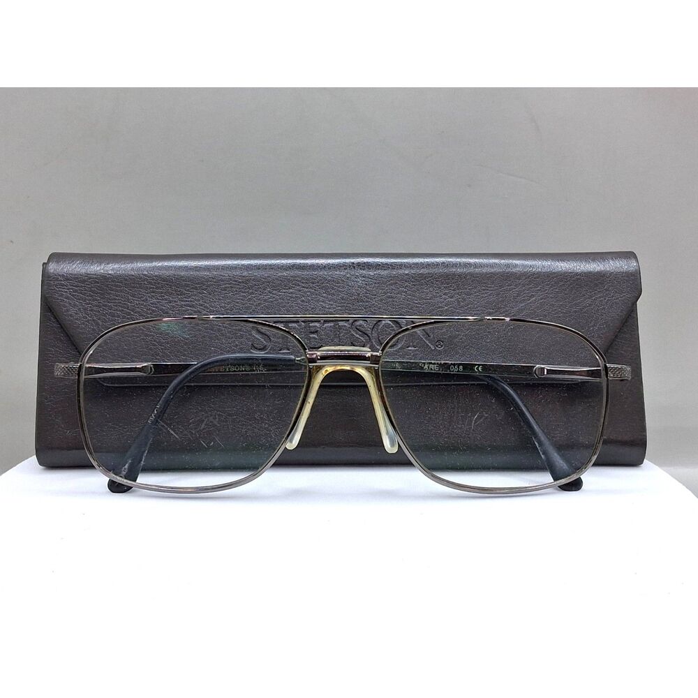 Vintage Zyloware Stetson 178 Square Full Frame Aviator 57-16-145 Eyeglasses